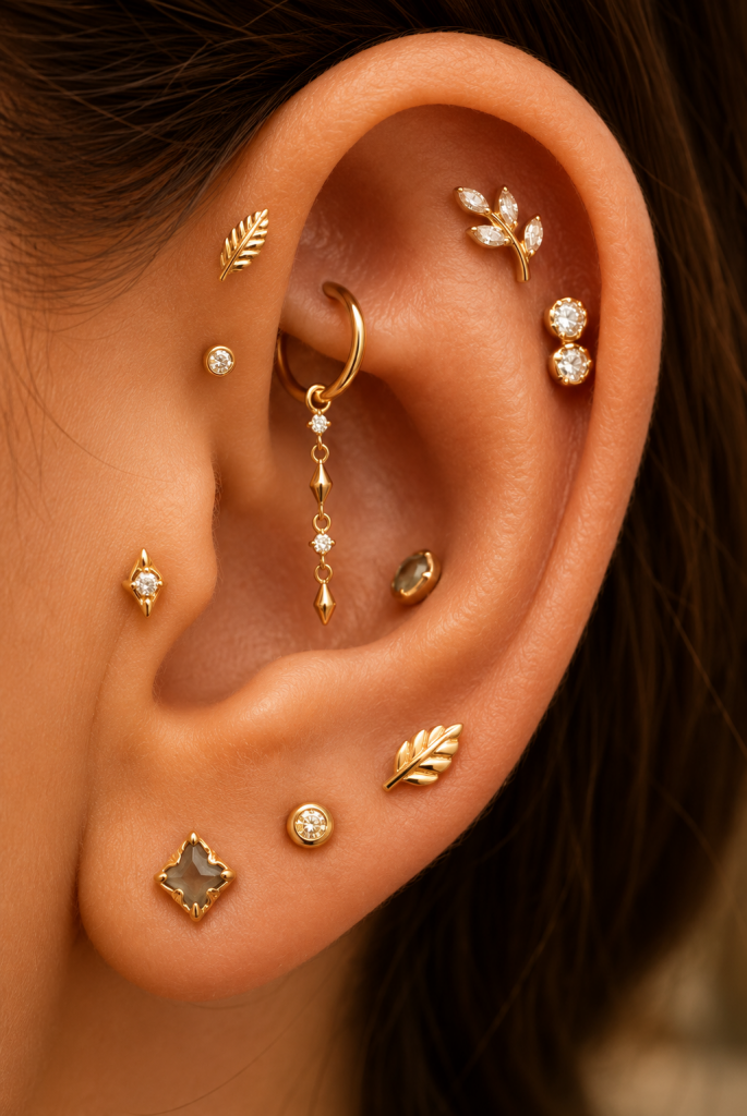 Ear with many piercing options